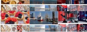 Image Carousel Bilder-Karrussell mit Kuchensorten, Maschinenansichten und maritimen Bildern